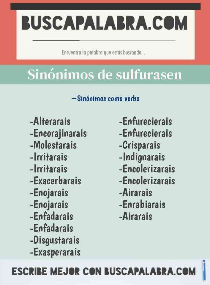 Sinónimo de sulfurasen