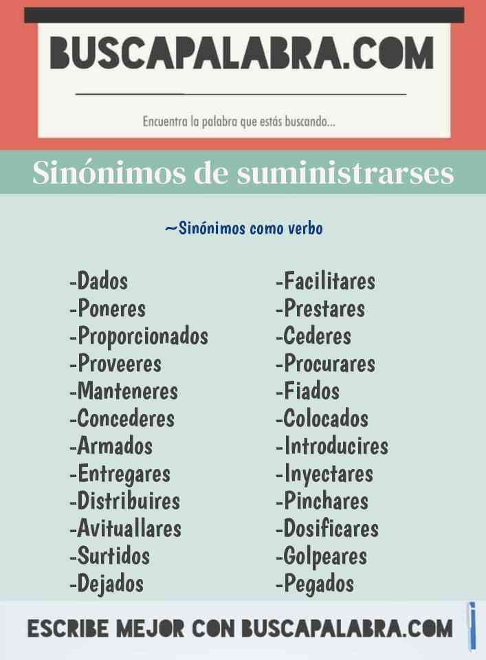 Sinónimo de suministrarses