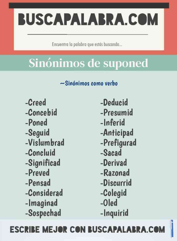 Sinónimo de suponed