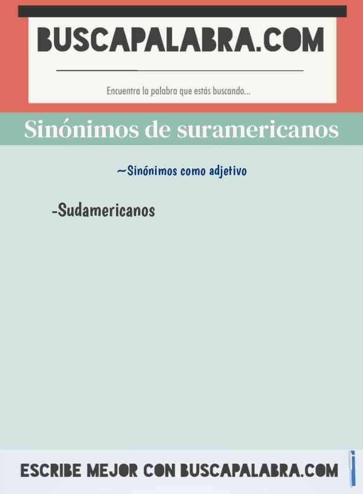 Sinónimo de suramericanos