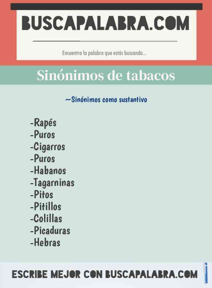 Sinónimo de tabacos