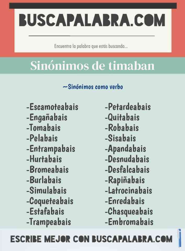 Sinónimo de timaban