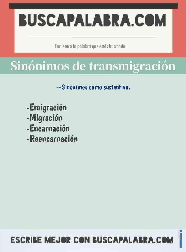 Sinónimo de transmigración