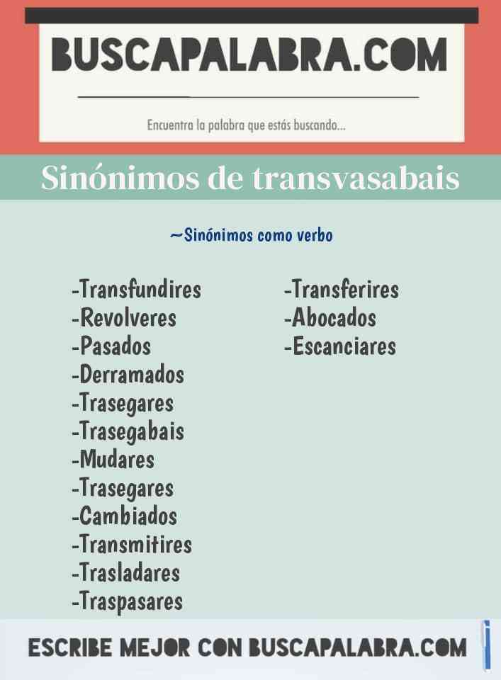 Sinónimo de transvasabais