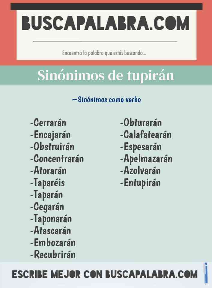 Sinónimo de tupirán