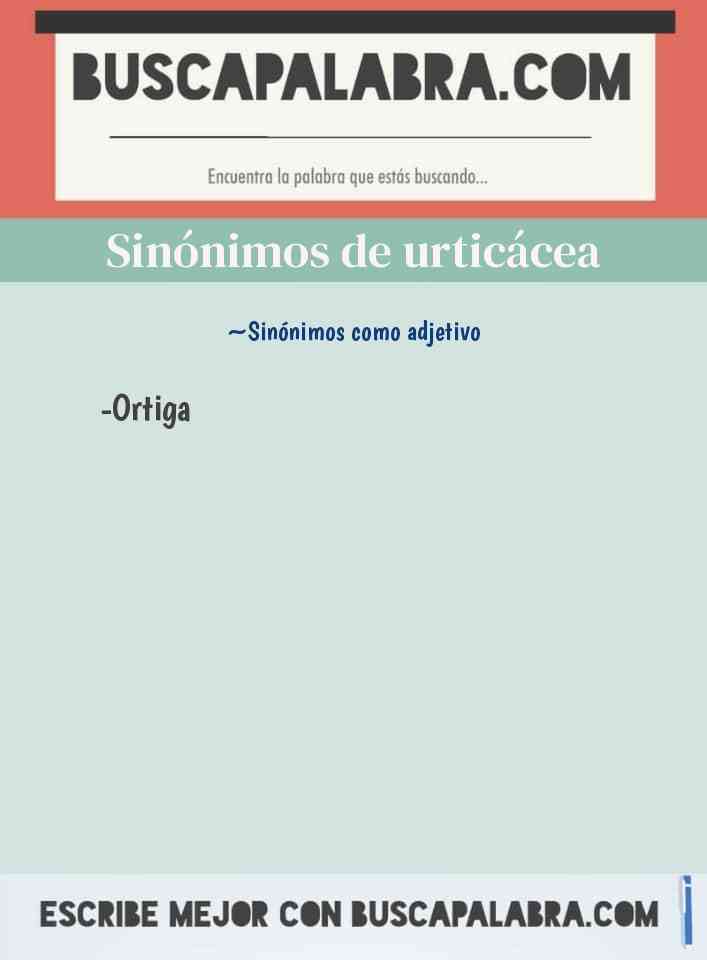 Sinónimo de urticácea