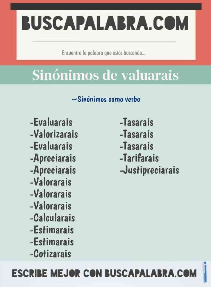 Sinónimo de valuarais