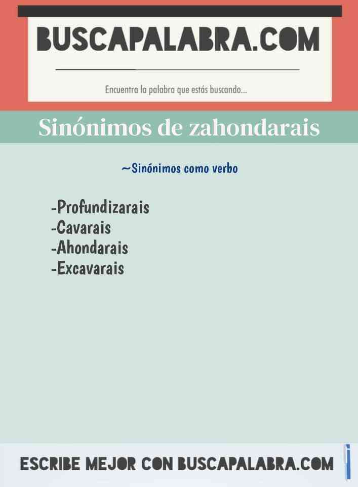 Sinónimo de zahondarais