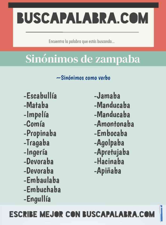 Sinónimo de zampaba